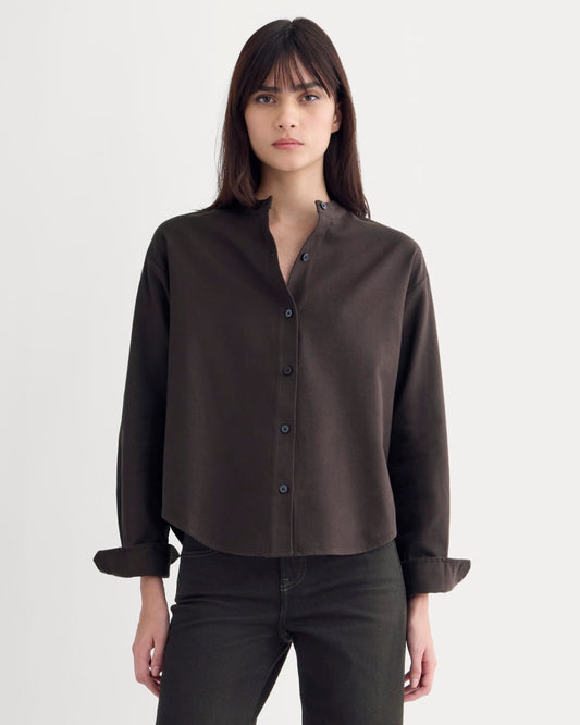 womens-flannel-shirt-dark-chocolate | primary