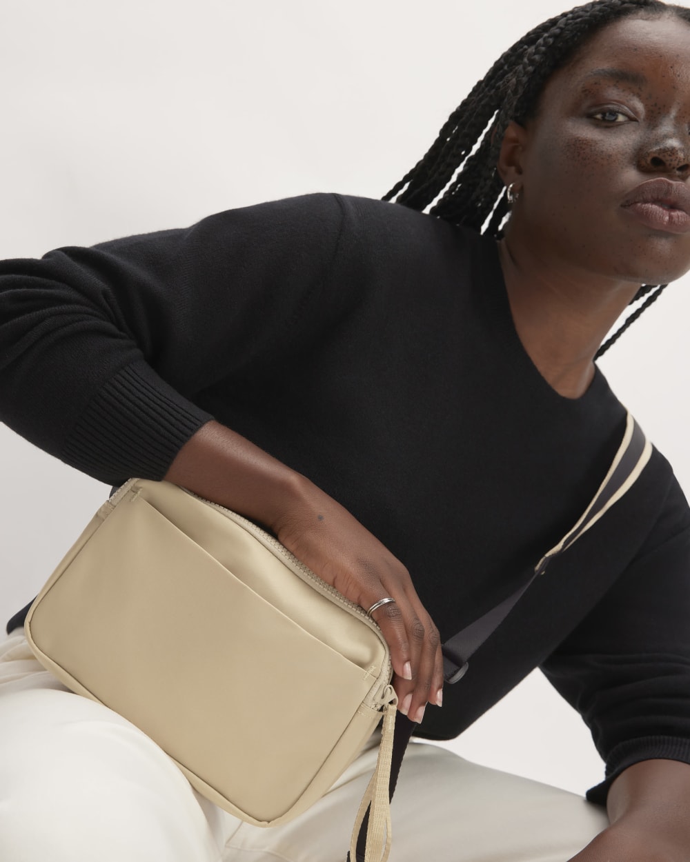 womens-recycled-nylon-camera-bag-khaki | alt