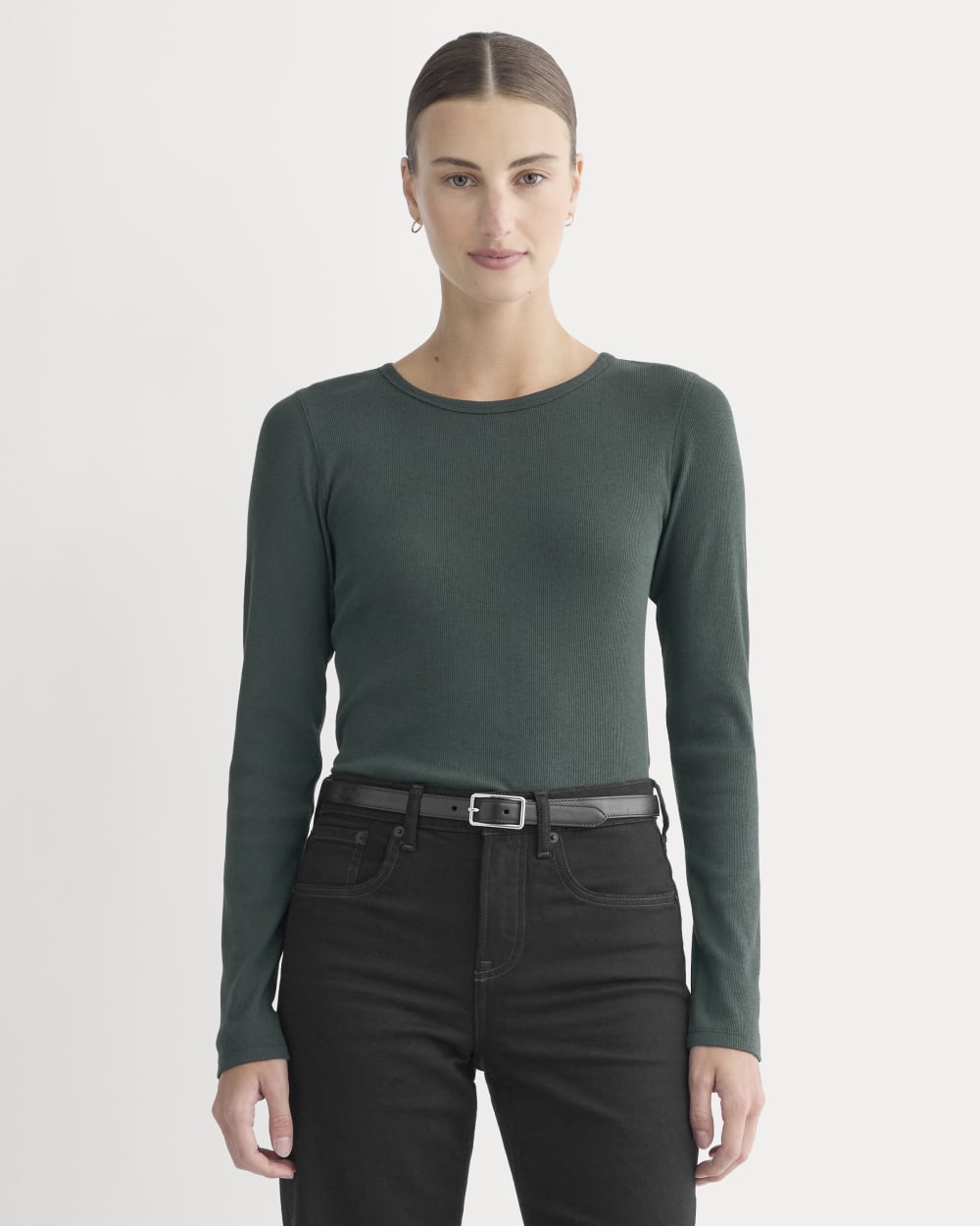 womens-supima-rib-long-sleeve-crew-heathered-dark-sea | primary