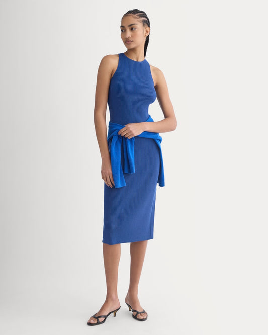 womens-cutaway-ribbed-midi-dress-estate-blue | primary