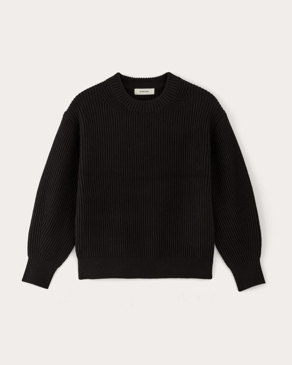 womens-cotton-oversized-cocoon-sweater-black | alt