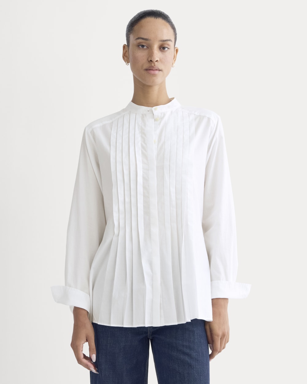 The Pleated Shirt in Silky Cotton