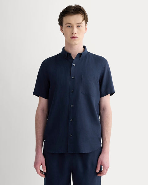 The Classic Short-Sleeve Shirt in Linen | Navy – Everlane