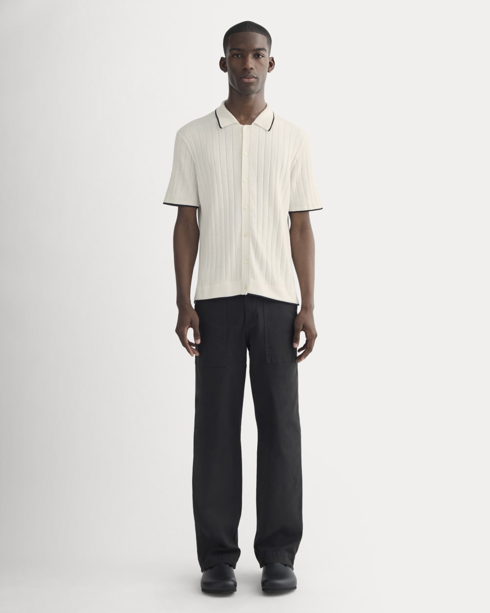 The No-Sweat Button-Down Polo | Heathered Canvas – Everlane