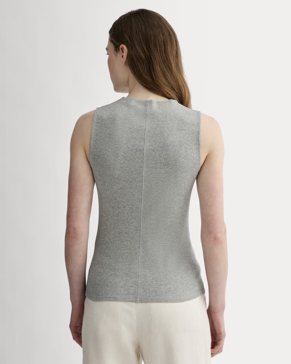 The Luxe Rib Funnel-Neck Tank | Heathered Grey – Everlane
