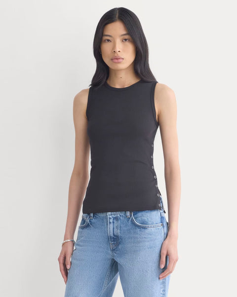 Luxe Rib Side Snap Tank | Black – Everlane