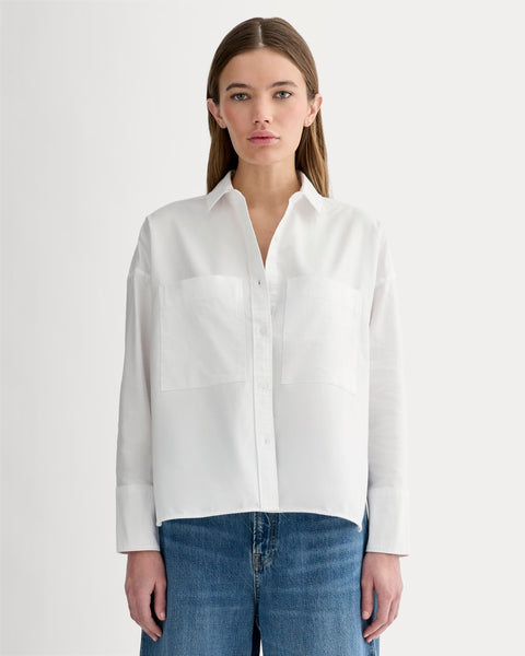 The Boxy Oxford | White – Everlane