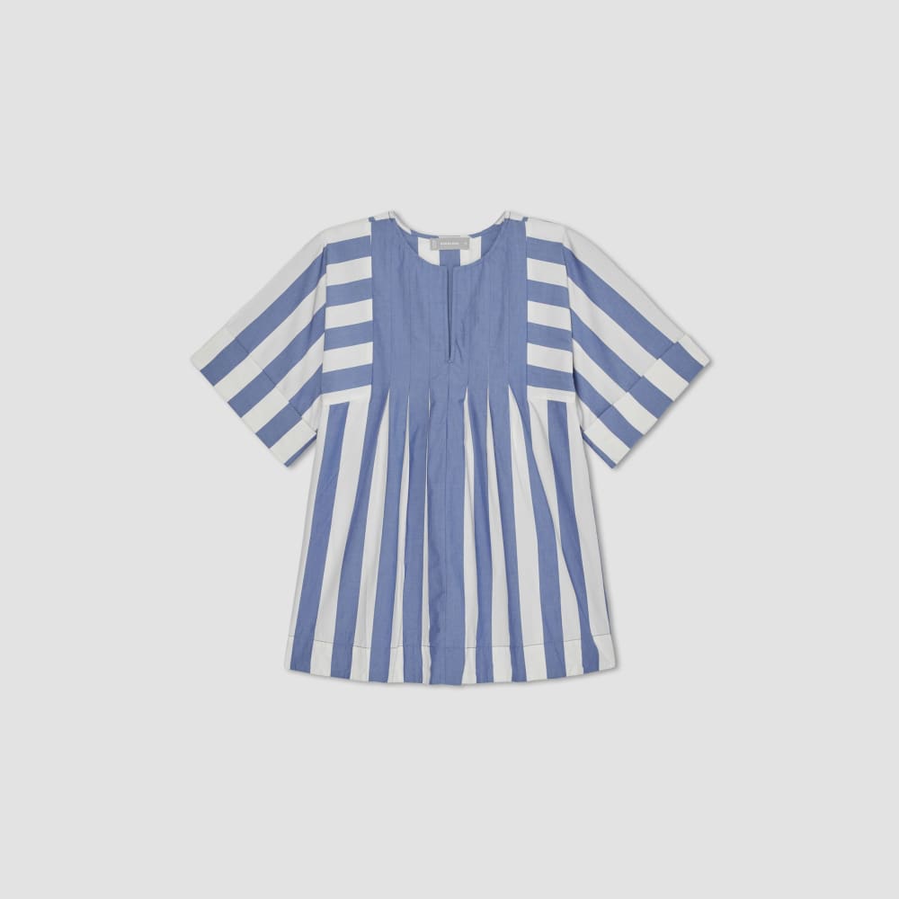womens-poplin-tunic-mazarine-blue-white | alt