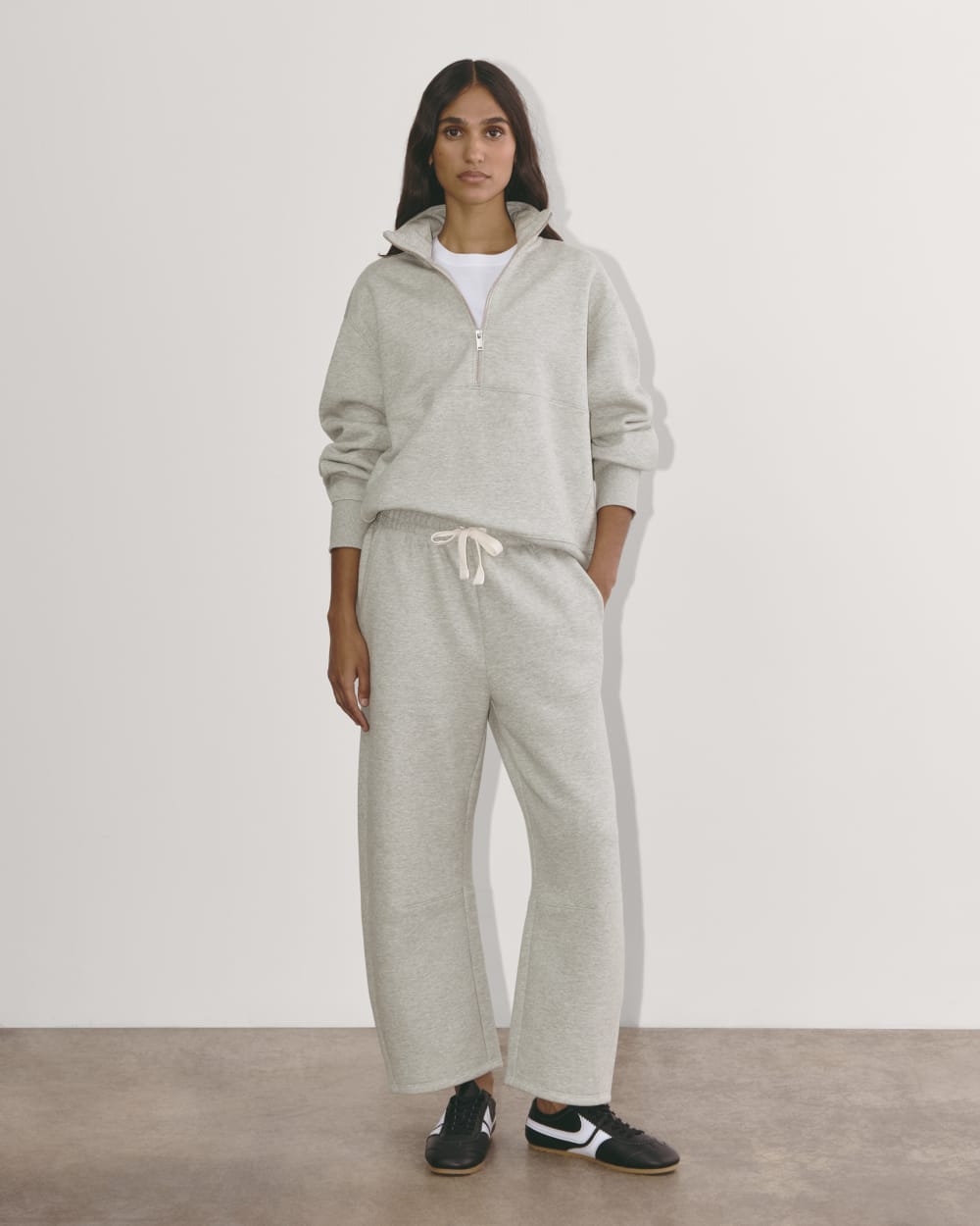 英　0527 Luxe Fleece Half-Zip Sweatshirt | Heathered Grey – Everlane