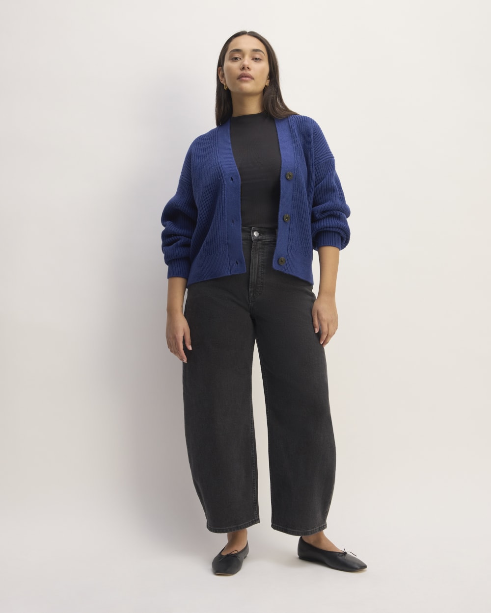 Eesett&Co / Cardigan/エンジニアジャyケット/ジャケット/36/コットン/BLU/ストライプ/J127 The Boxy Cardigan in Everyday Cotton | Bellwether Blue – Everlane