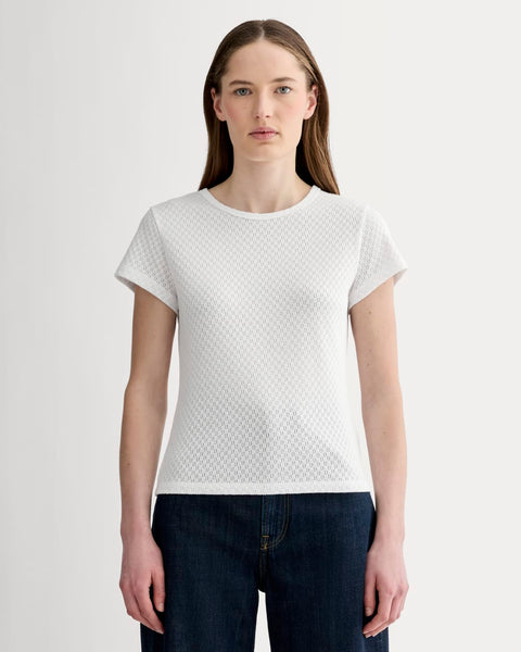The Pointelle Short-Sleeve Tee | White – Everlane