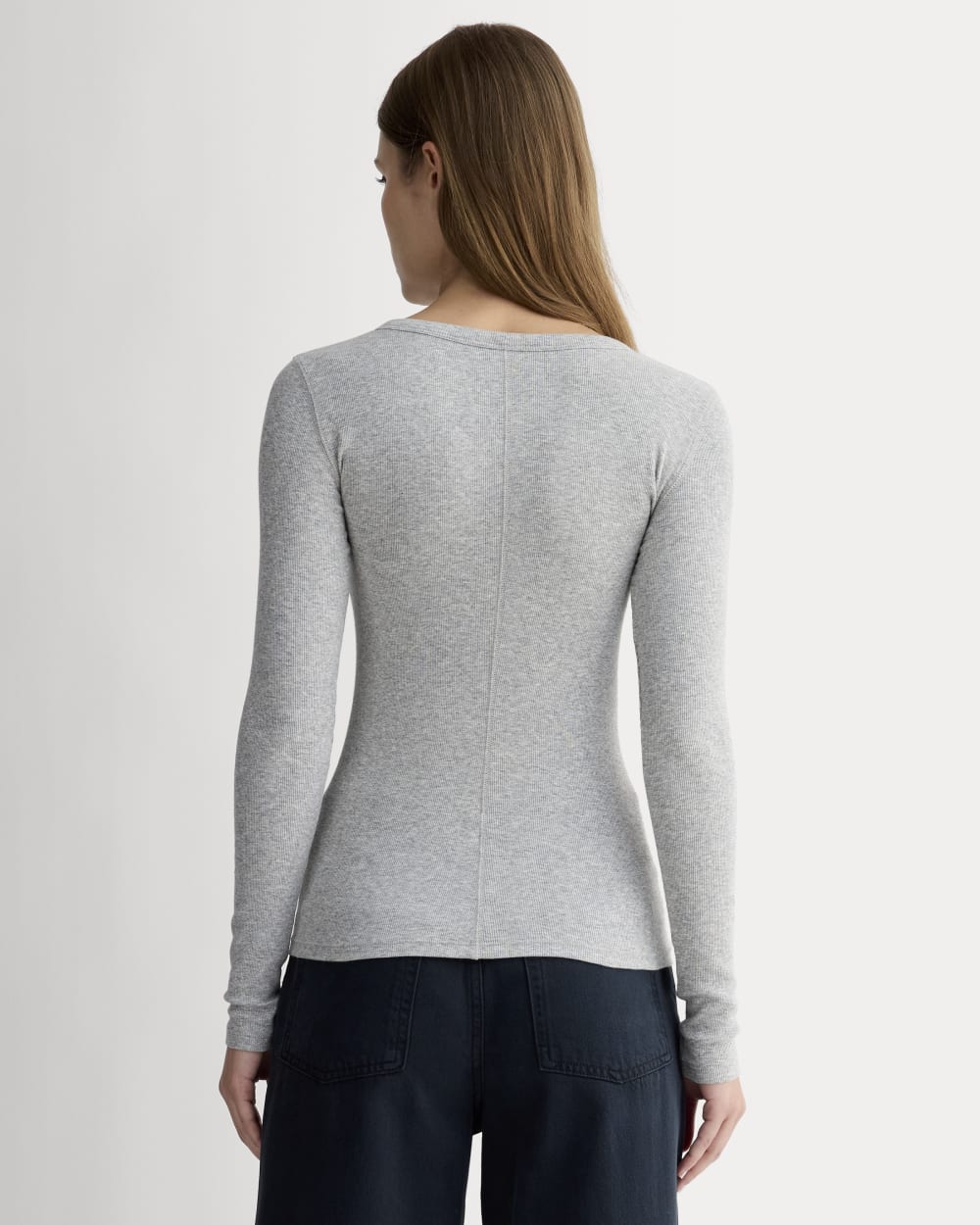 The Luxe Rib Henley | Heathered Grey – Everlane