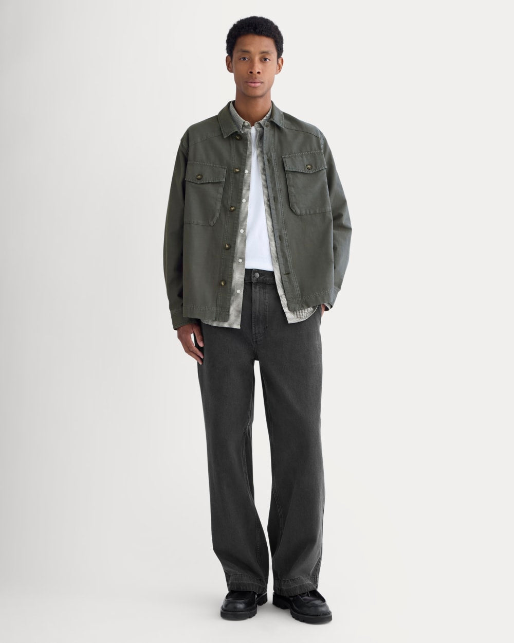Utility Shirt Jacket | Washed Black – Everlane