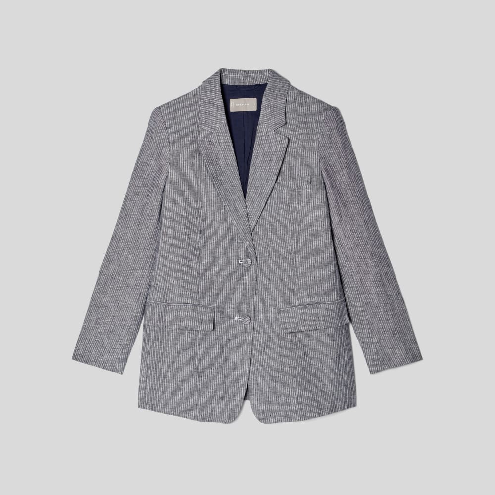 womens-linen-oversized-blazer-canvas-tan-navy | alt