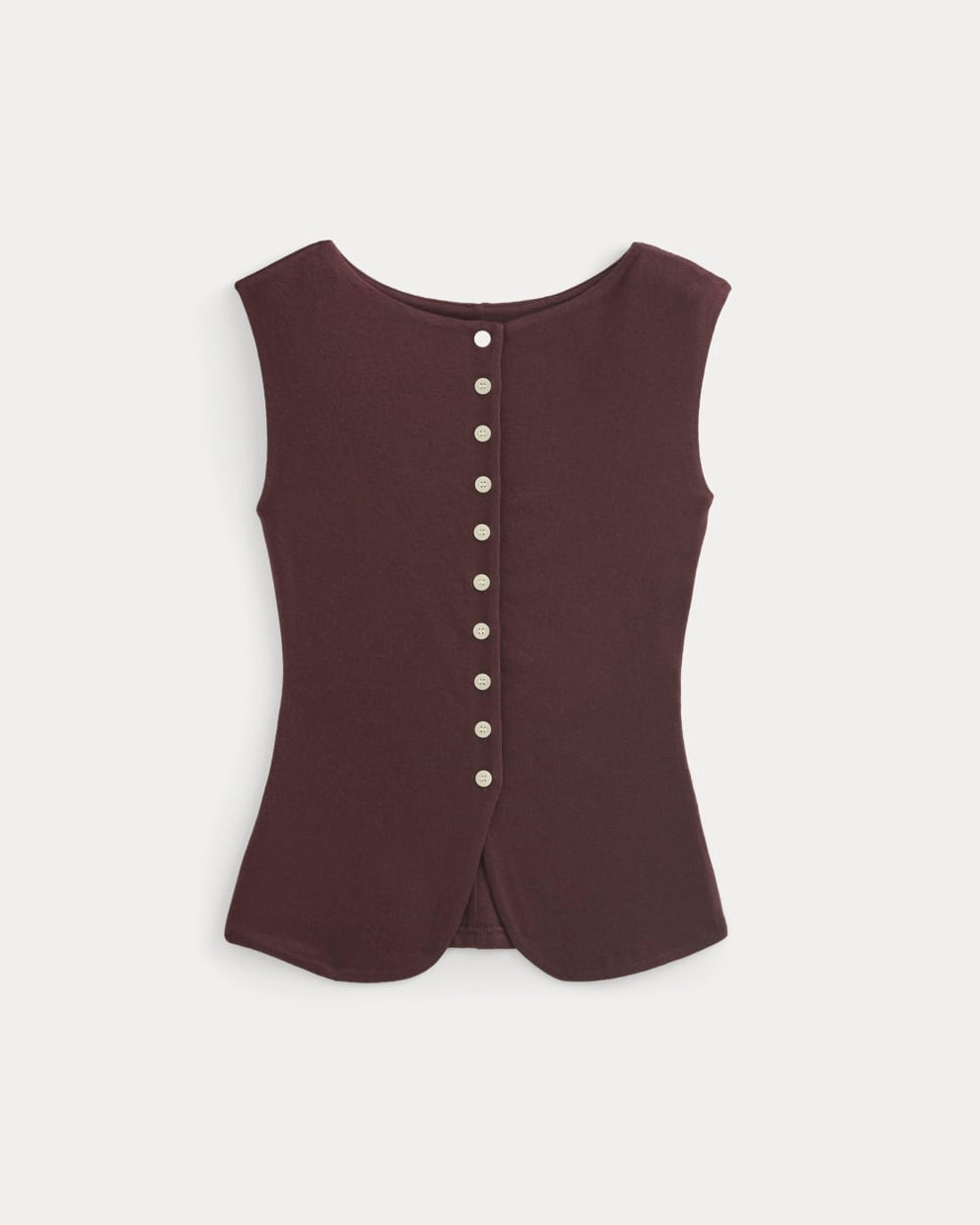 Sleeveless Button-Up in Plum