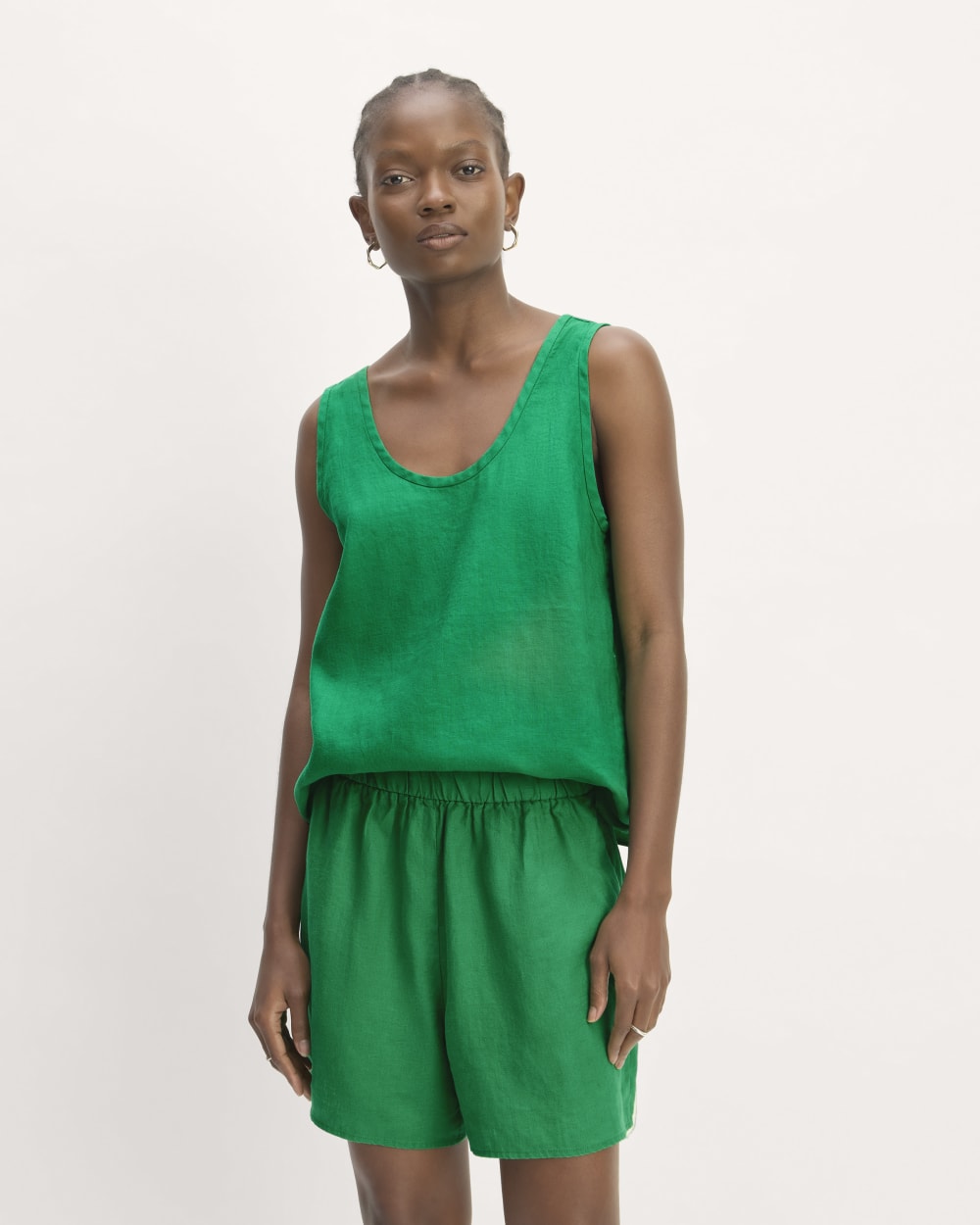 womens-linen-scoop-neck-tank-grass-green | primary