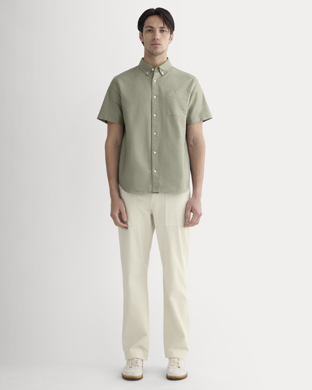 The Organic Short Sleeve Oxford Shirt | Sage Green Everlane The Organic Short Sleeve Oxford Shirt | Sage Green Everlane