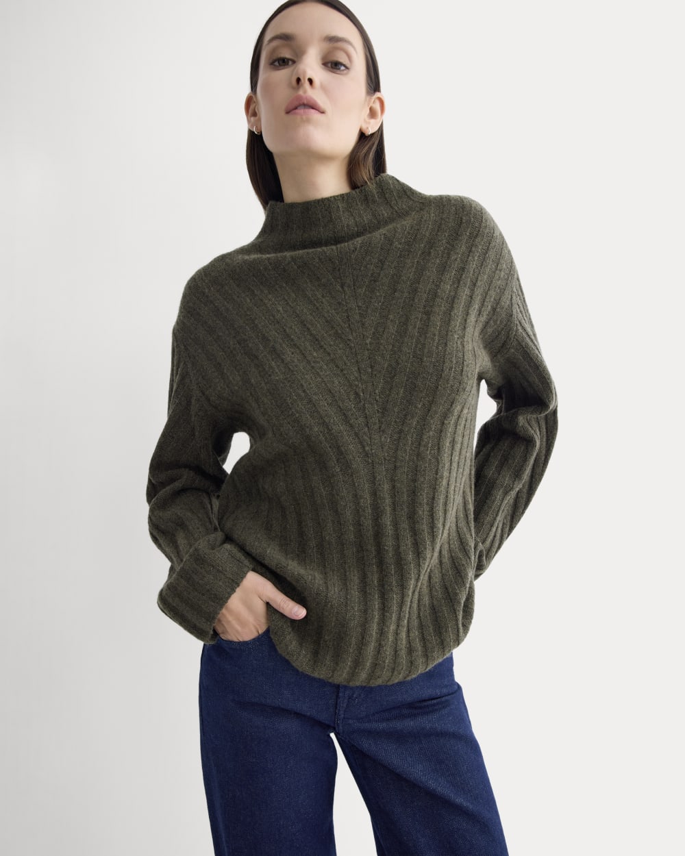 womens-funnel-neck-sweater-wool-cashmere-heather-beech | primary