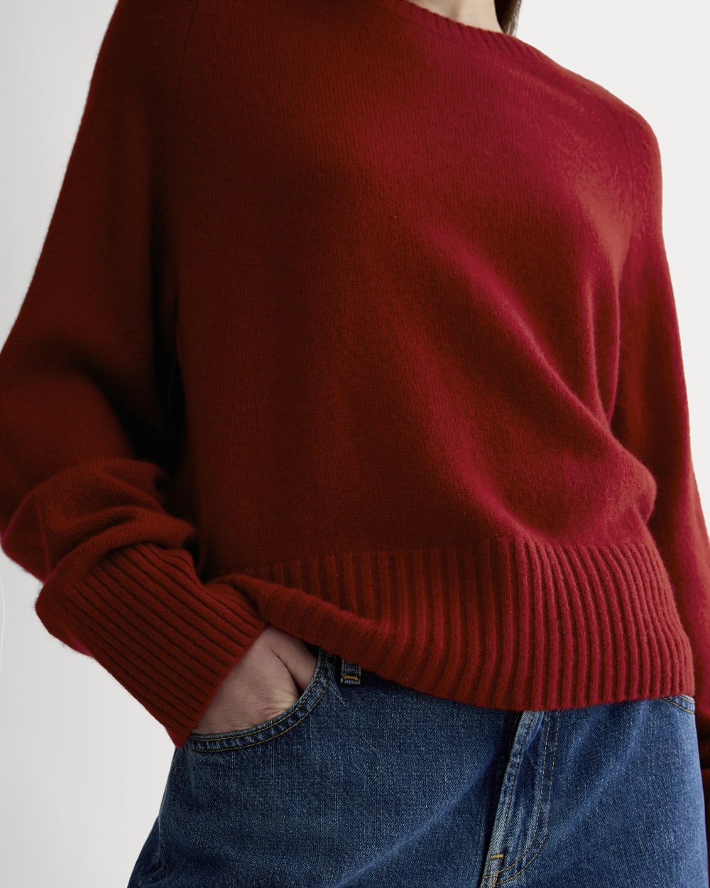 The Boxy Crew in Cashmere | Berry Red – Everlane