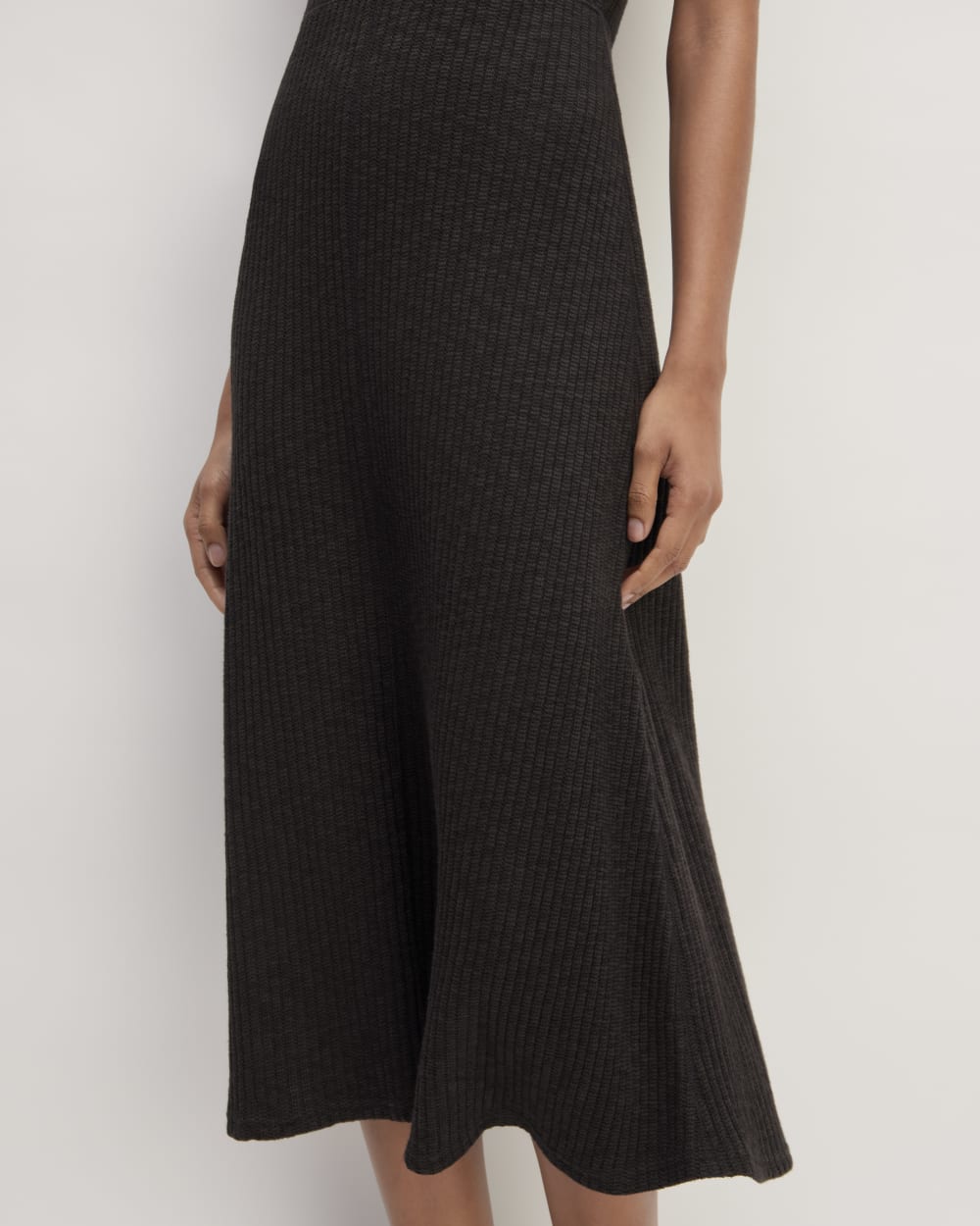 womens-rib-knit-cap-sleeve-midi-dress-black
