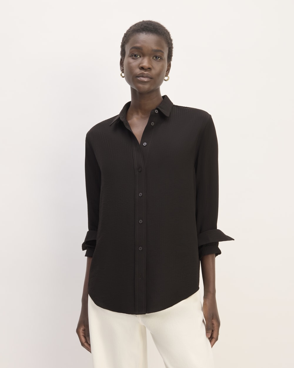 womens-city-stripe-relaxed-shirt-black | primary