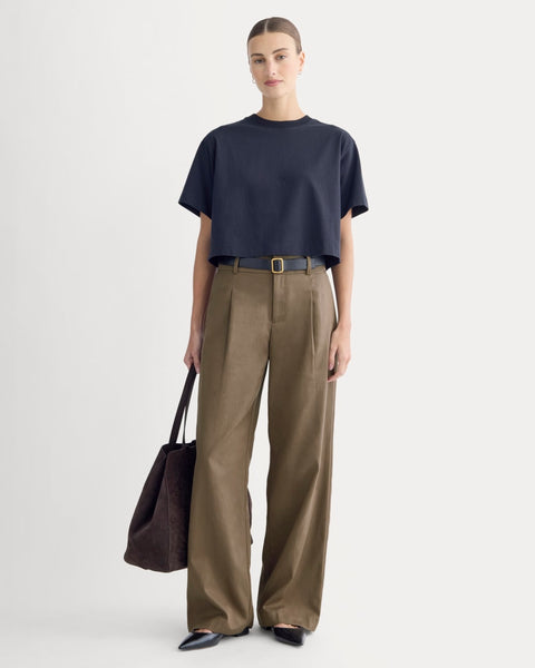Wide-Leg Trouser in Buttersmooth | Deep Taupe | 30