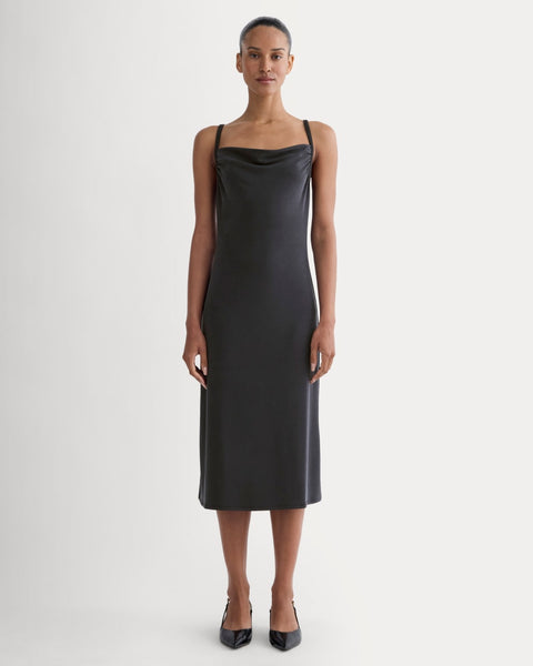 blue dress for baby girl Everlane Tank Top Midi Dress, Butterknit, Black, Size Medium, Cotton