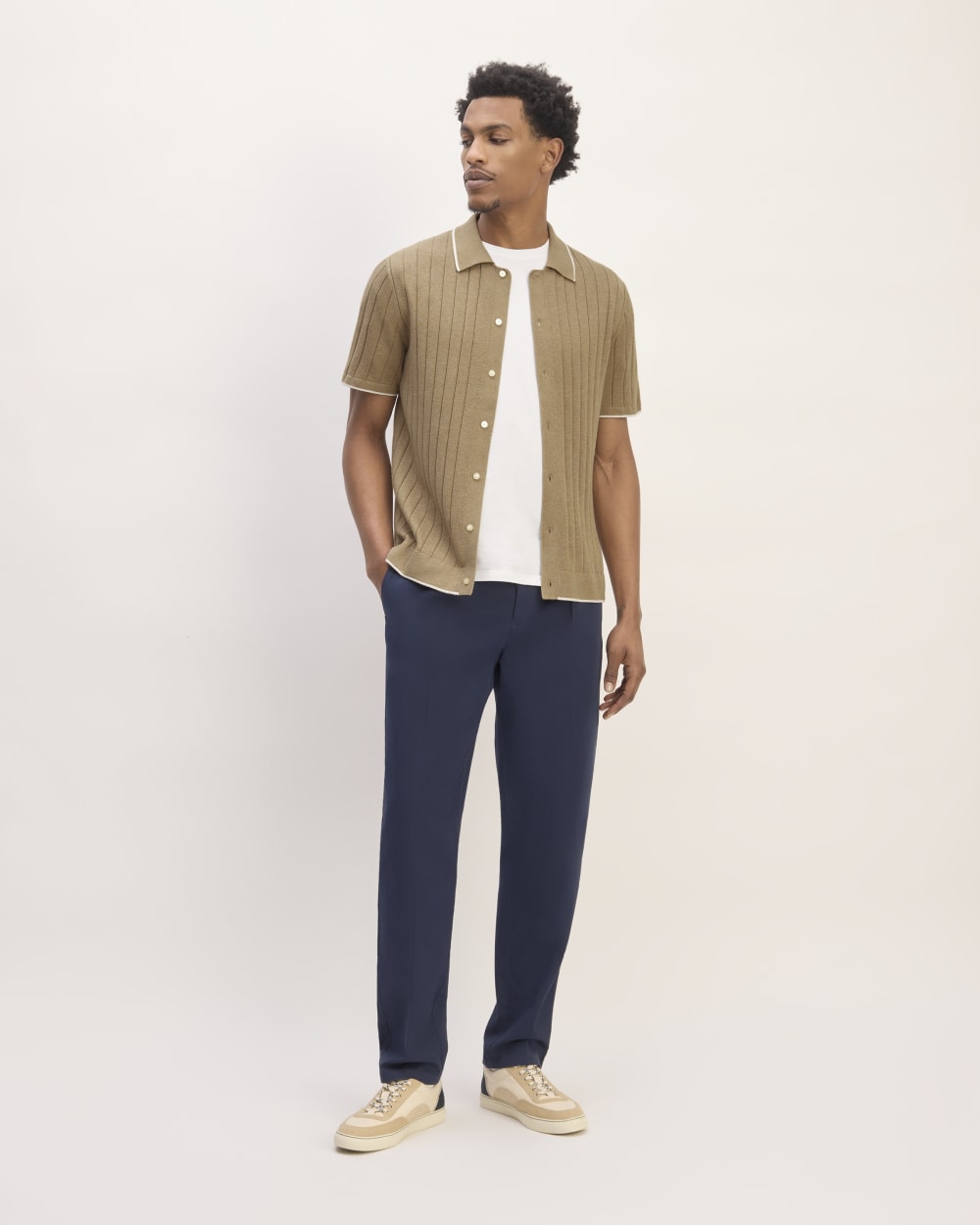 The No-Sweat Button-Down Polo | Dark Heathered Camel – Everlane