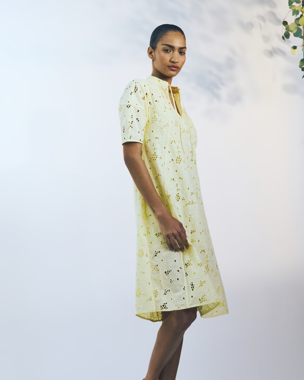 The Eyelet Midi Dress | Light Yellow Everlane The Eyelet Midi Dress | Light Yellow Everlane