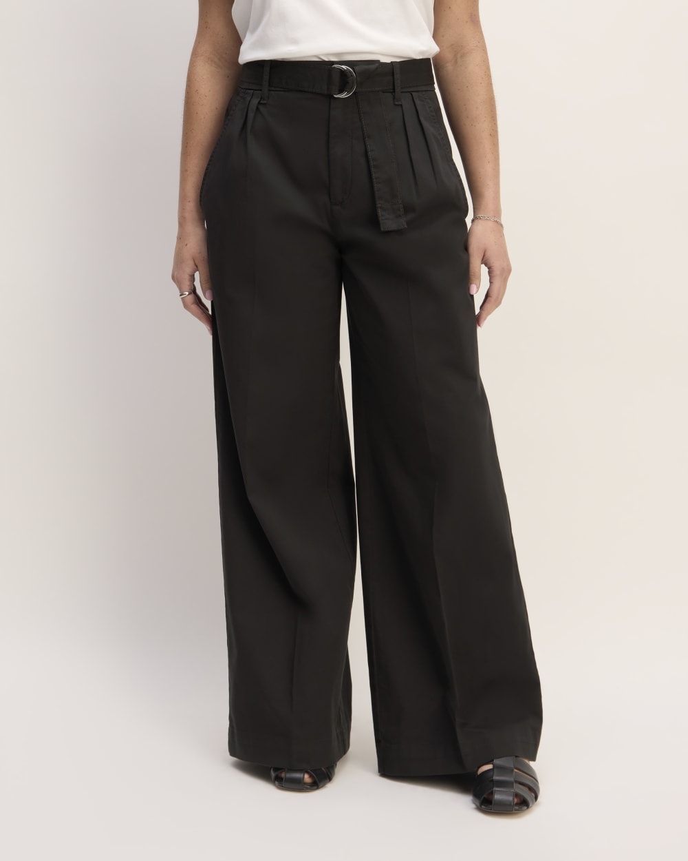 The Pleated Wide-Leg Chino | Black – Everlane