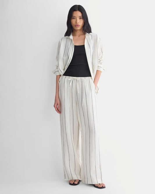 womens-drawstring-pant-in-linen-gardenia-meteorite-stripe | primary