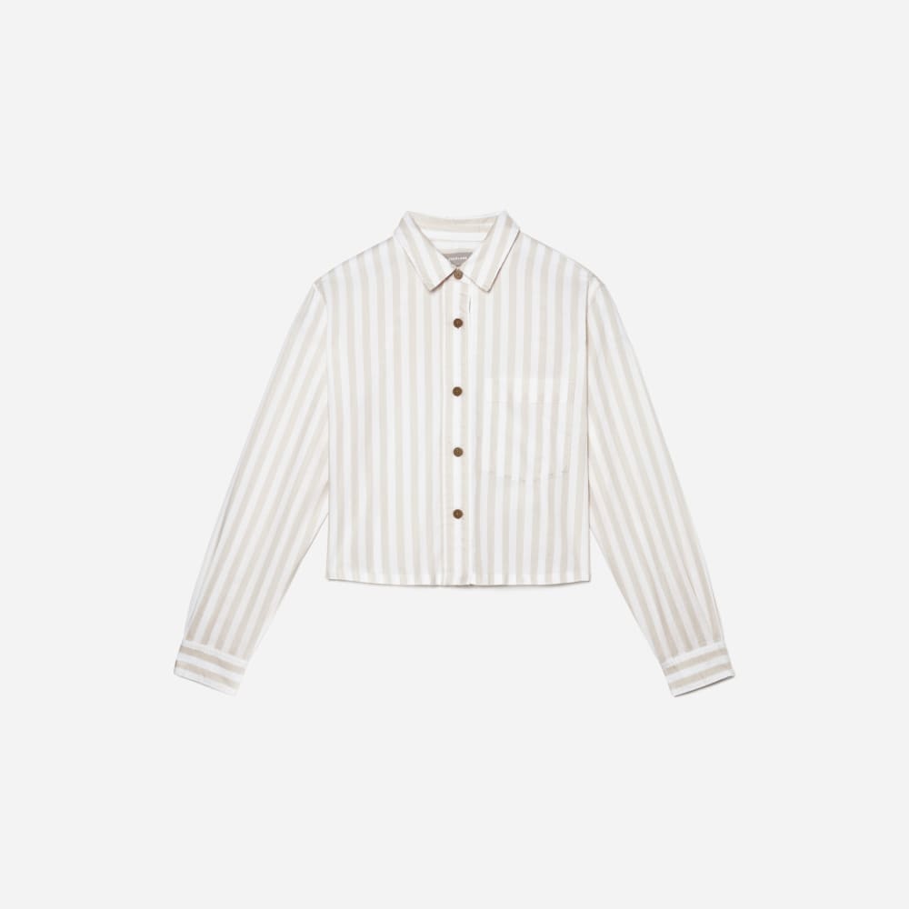 womens-silky-cttn-cropped-shirt-sand-white | alt