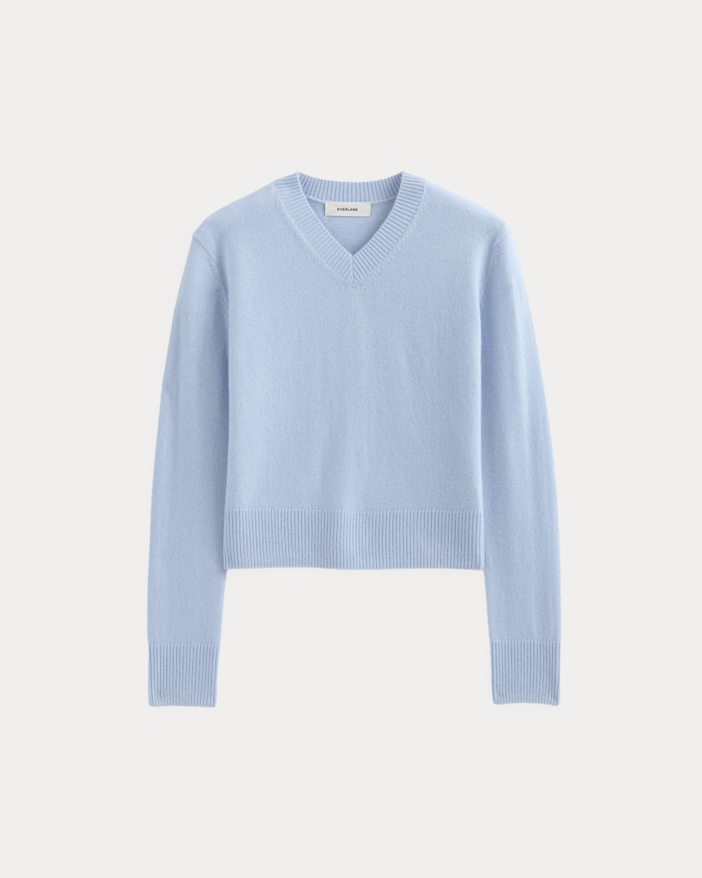 Cashmere Cropped High-V Sweater | Open Air Blue – Everlane