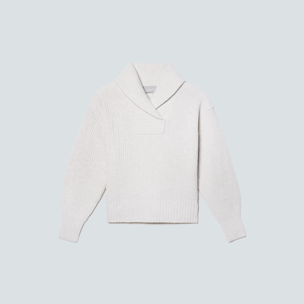 womens-felted-merino-shawl-collar-heathered-oat | alt