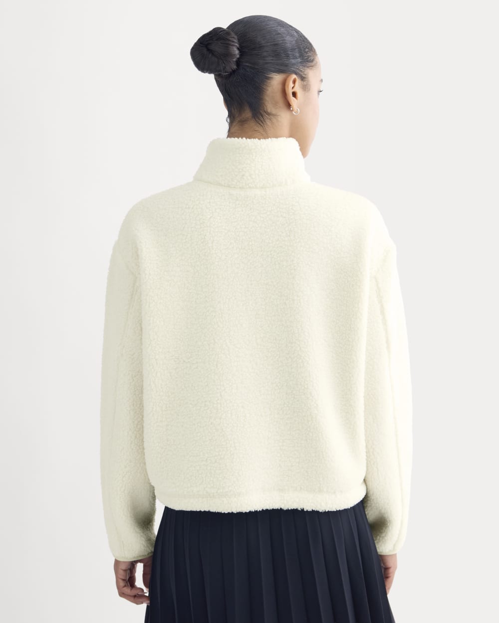 Reversible Teddy Half-Zip Pullover | Bone/Birch – Everlane