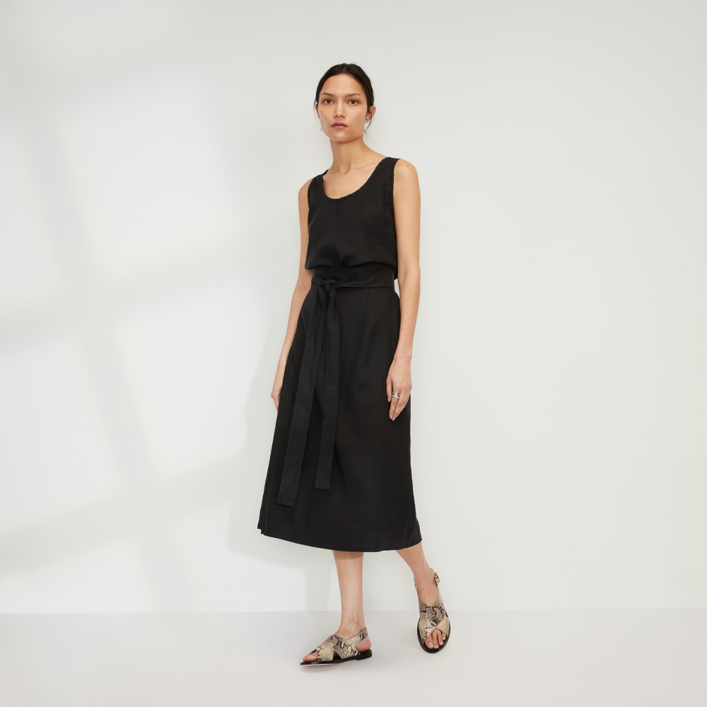 womens-linen-wrap-skirt-black
