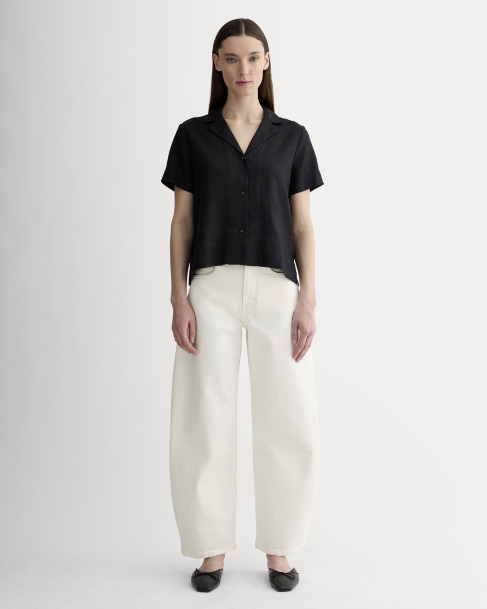 The Notch Shirt in Linen | Black – Everlane