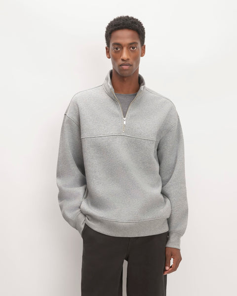 The ReTrack Fleece Half-Zip | Heathered Grey – Everlane