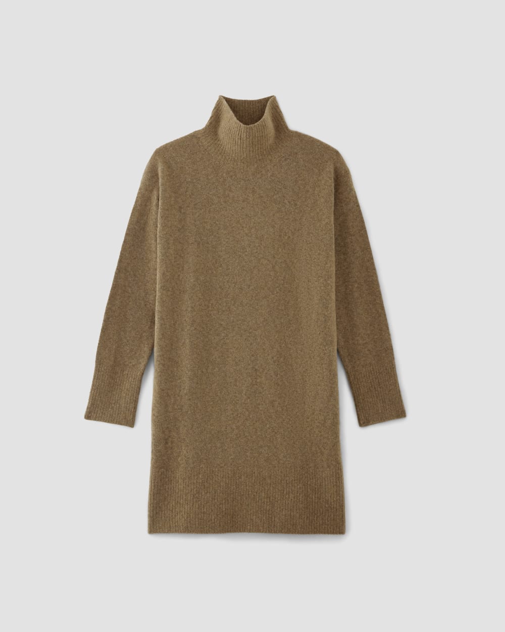 womens-cozy-stretch-turtleneck-dress-heathered-toasted-coconut | alt