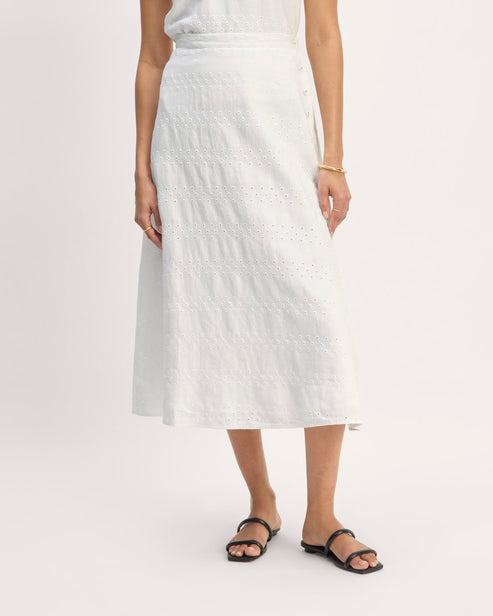 95 Mid Aline Skirt Brie Eyelet