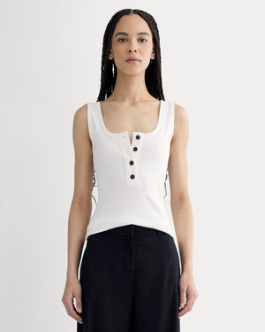 The Selfie Henley Tank | White