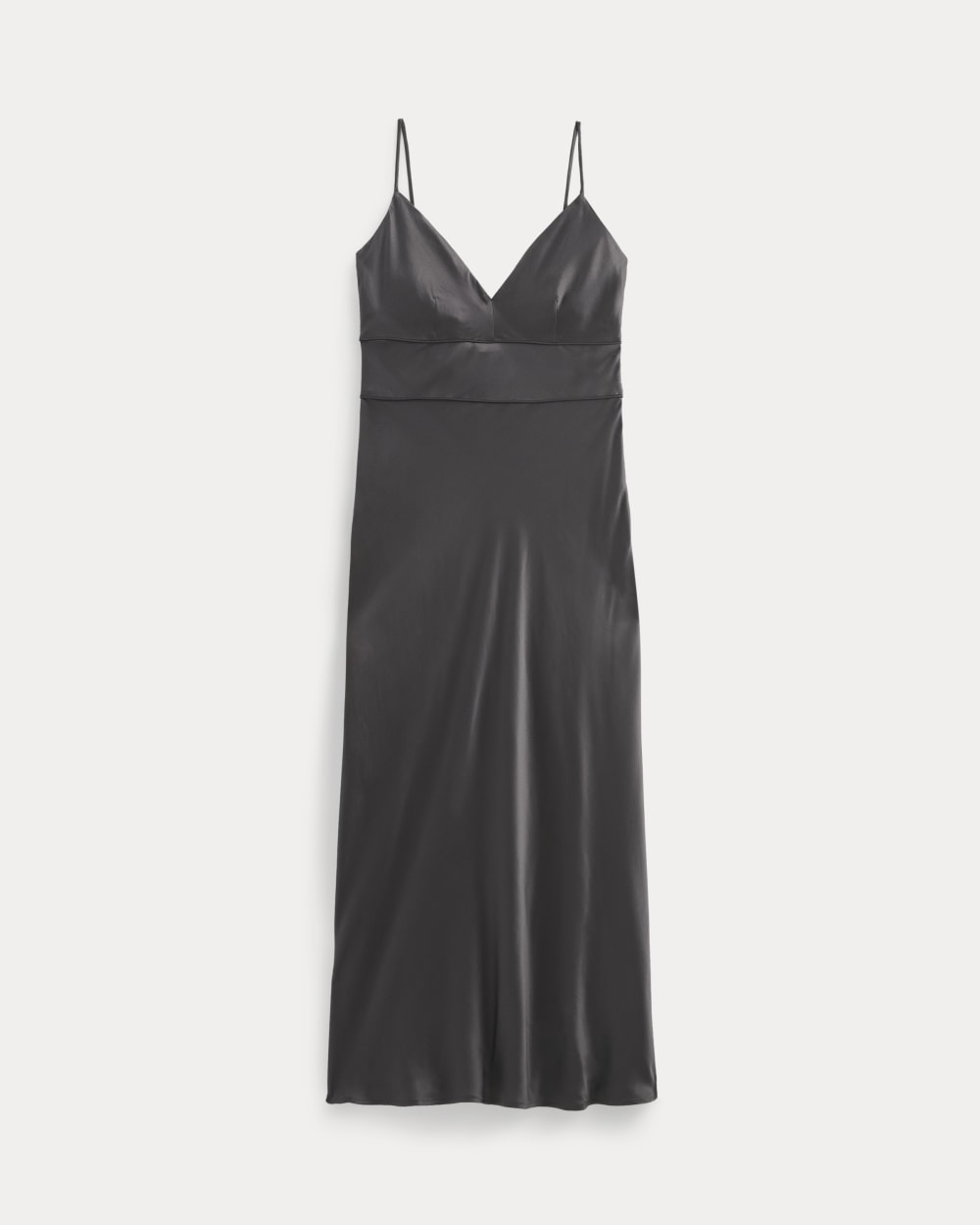 Everlane Bias Cut Slip Dress In Silk Charmeuse In Graphite, Size 00 Everlane Bias Cut Slip Dress In Silk Charmeuse In Graphite, Size 00