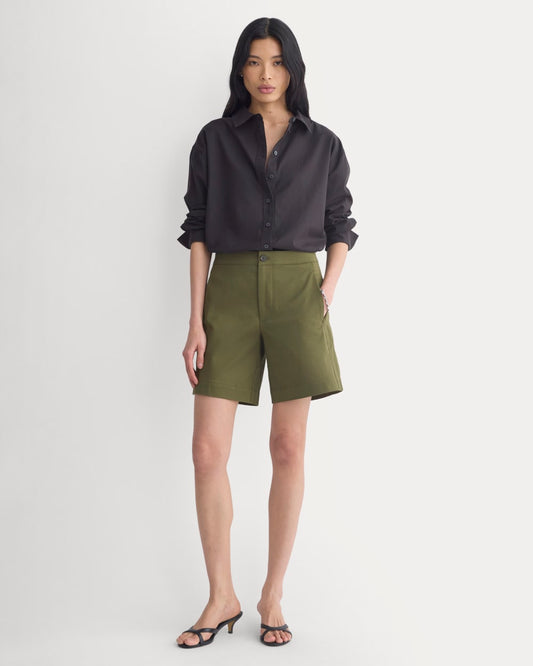womens-side-panel-tailored-short-olive-night | primary