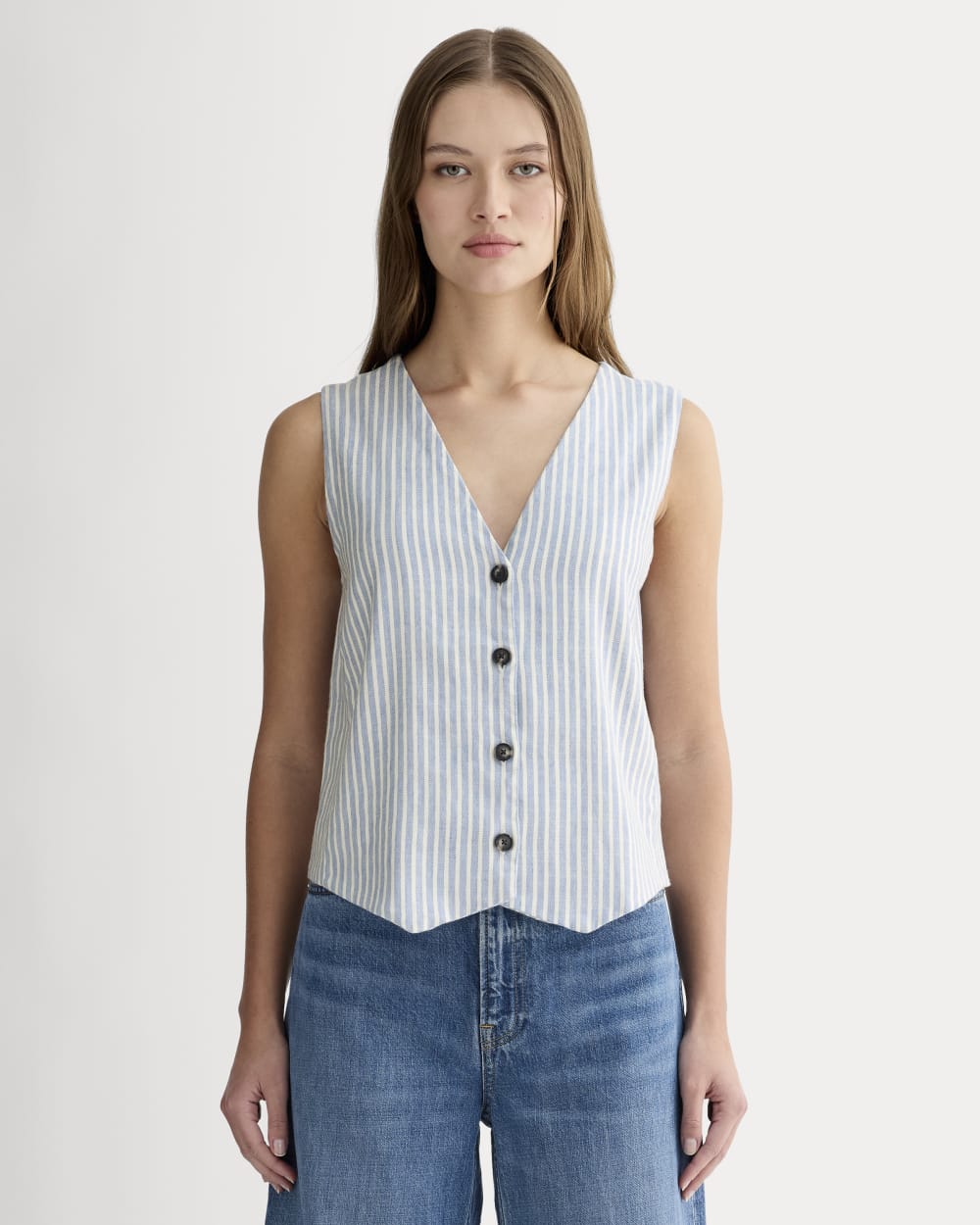 womens-vest-stretch-linen-bluebell-bone | primary