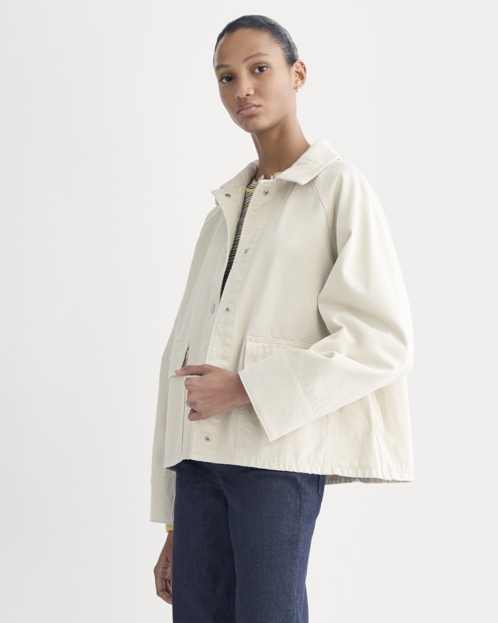 Cropped Denim Jacket | Garment-Dyed Sand – Everlane