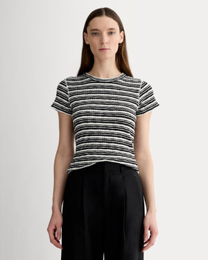 The Cozy Rib Tee | Bone / Black