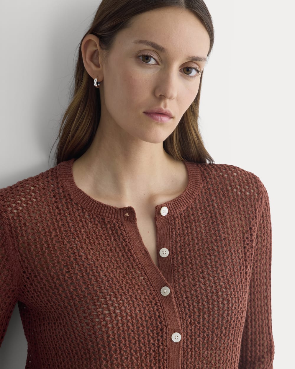 Lace-Knit Cardigan | Henna Red – Everlane