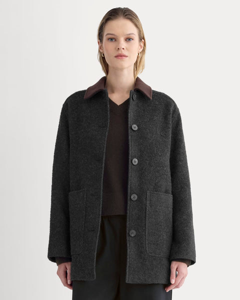 Italian Car Coat | Carbone/Black – Everlane