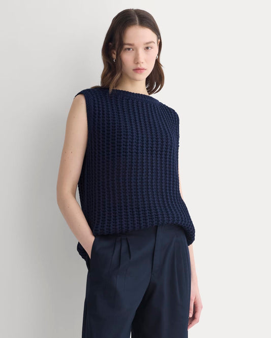 womens-open-knit-tunic-vest-cotton-navy | primary