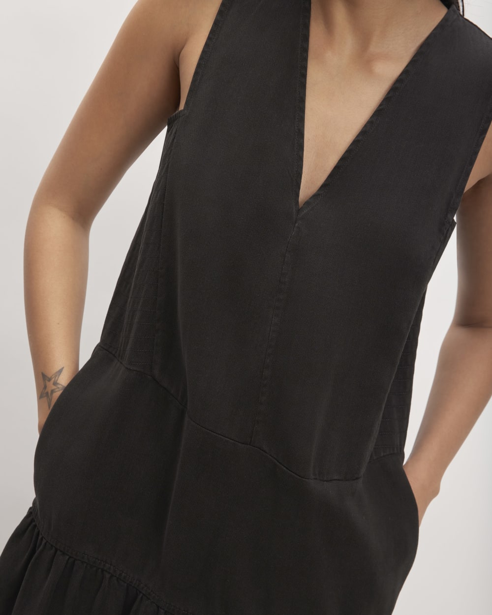 The TENCEL V-Neck Dress | Black Everlane The TENCEL V-Neck Dress | Black Everlane